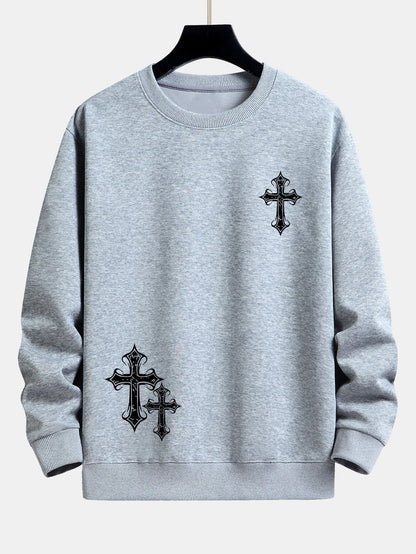 Cross Print Relax Fit Sweatshirt