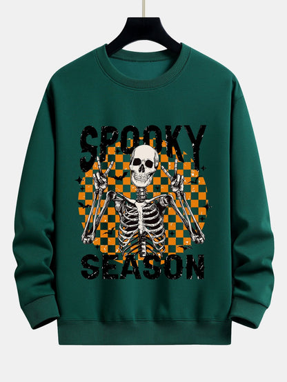 Spooky Season Skeleton Print Relax Fit Sweatshirt