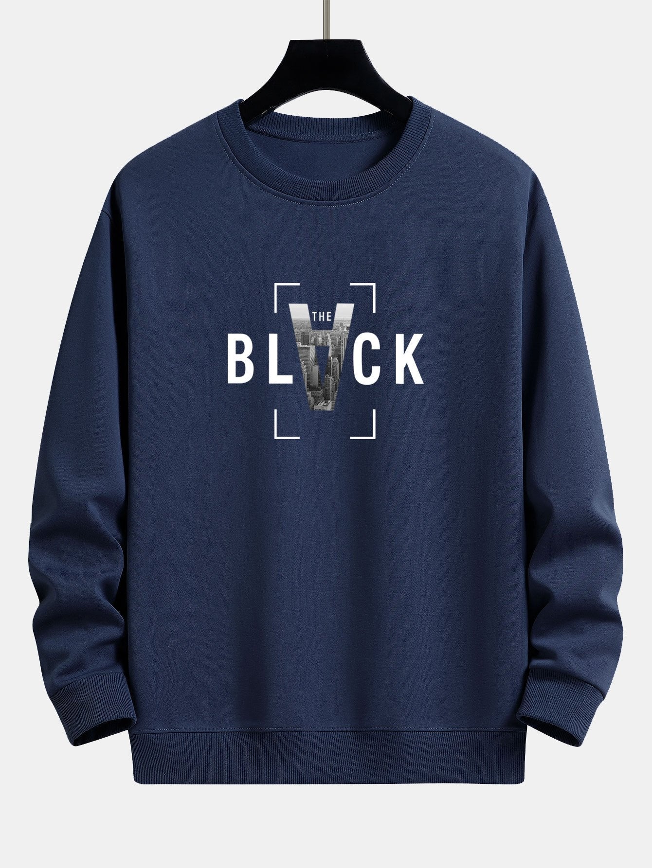 Black Print Relax Fit Sweatshirt