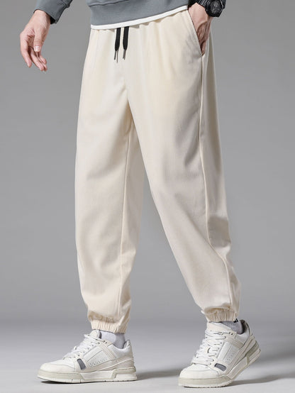 Corduroy Drawstring Jogging Pants