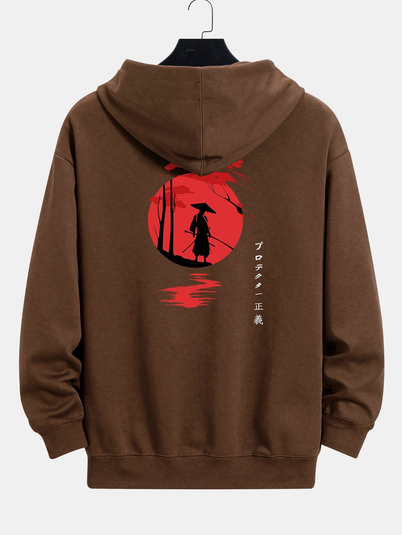 Slogan Samurai Back Print Relax Fit Hoodie