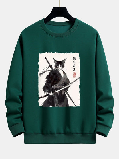 Warrior Cat Print Relax Fit Sweatshirt