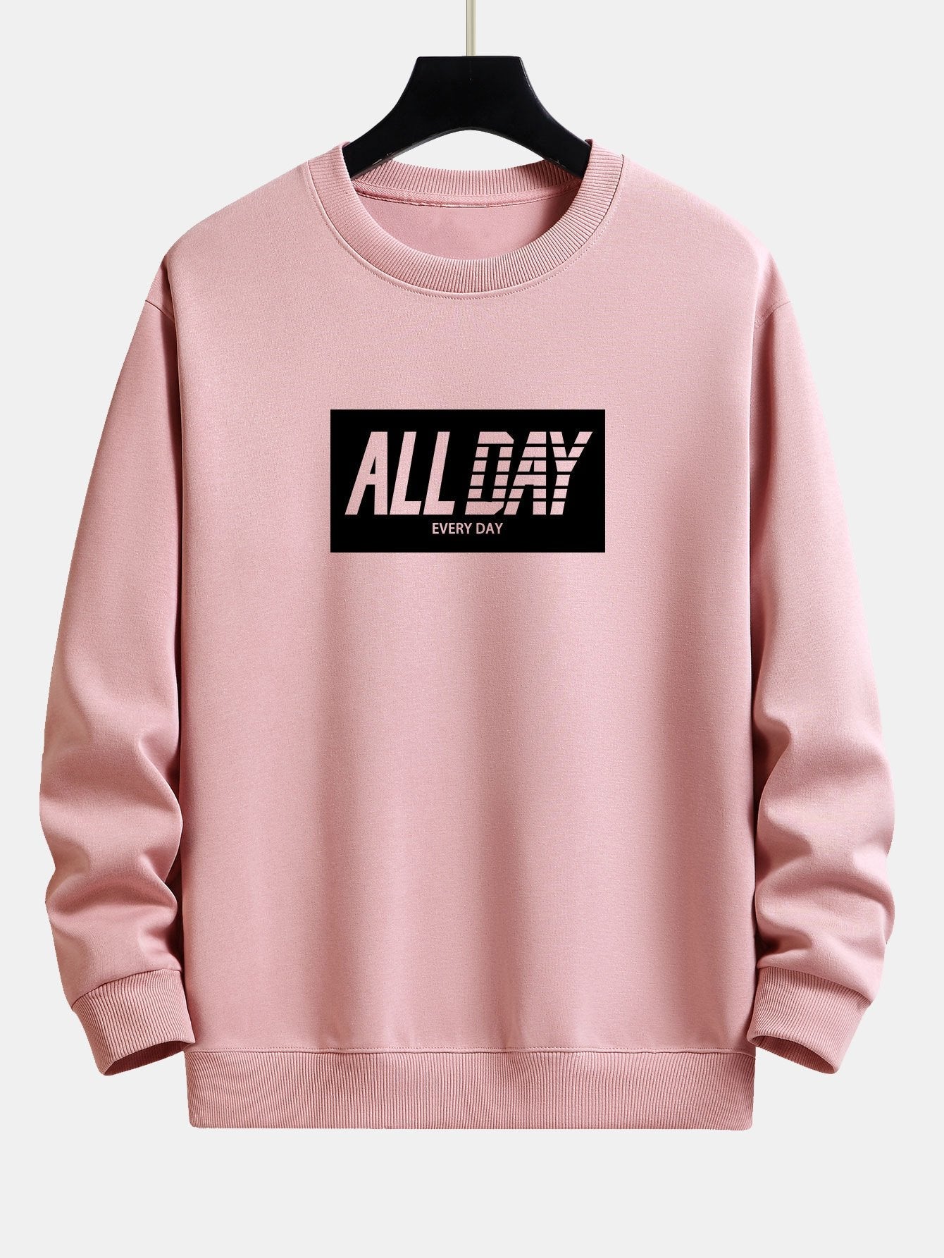 All Day Slogan Print Relax Fit Sweatshirt