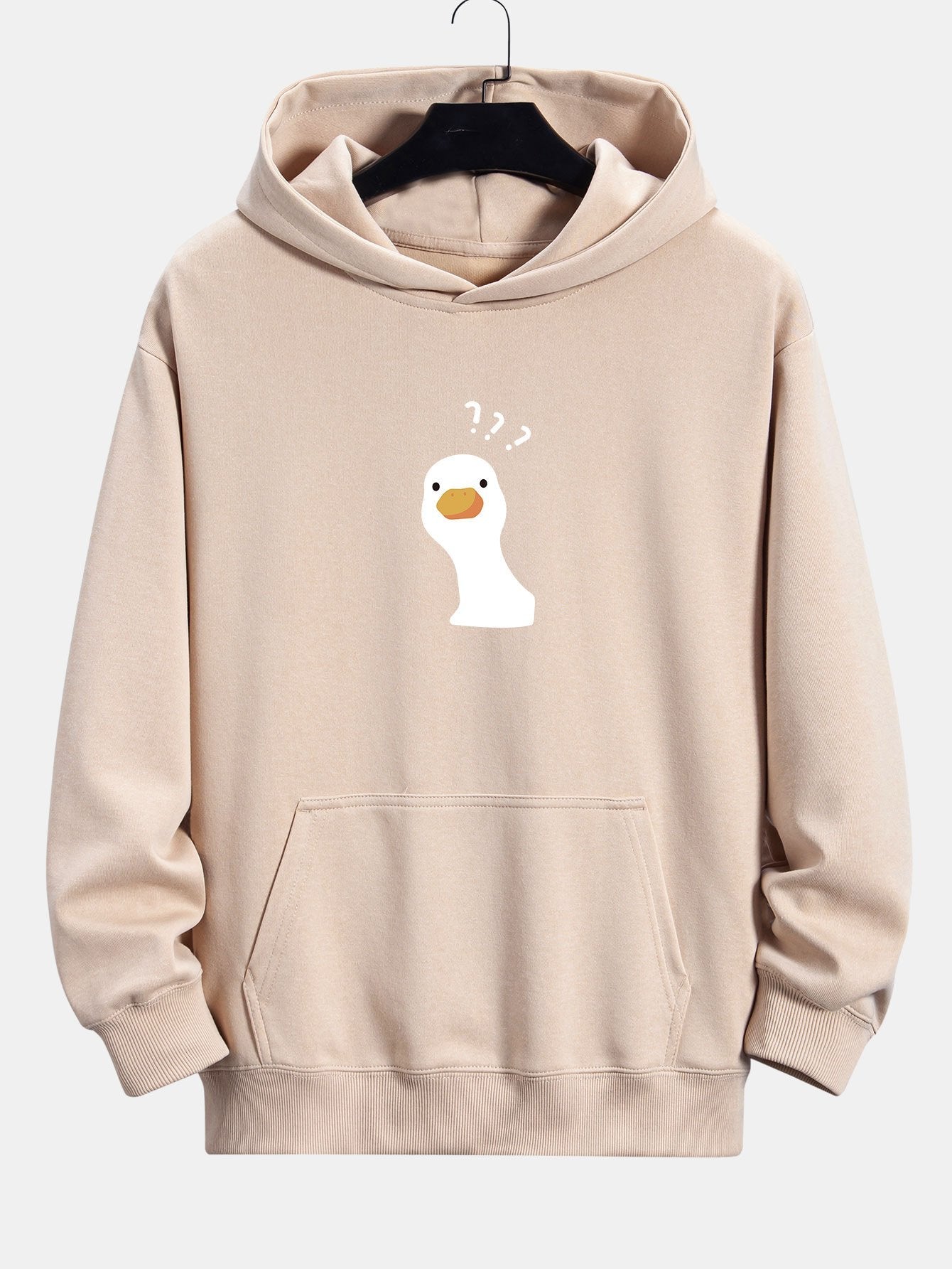 Question Mark Doubtful Duck Print Relax Fit Hoodie