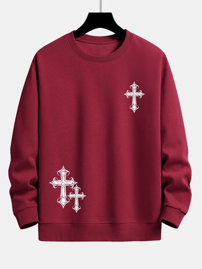 Cross Print Relax Fit Sweatshirt