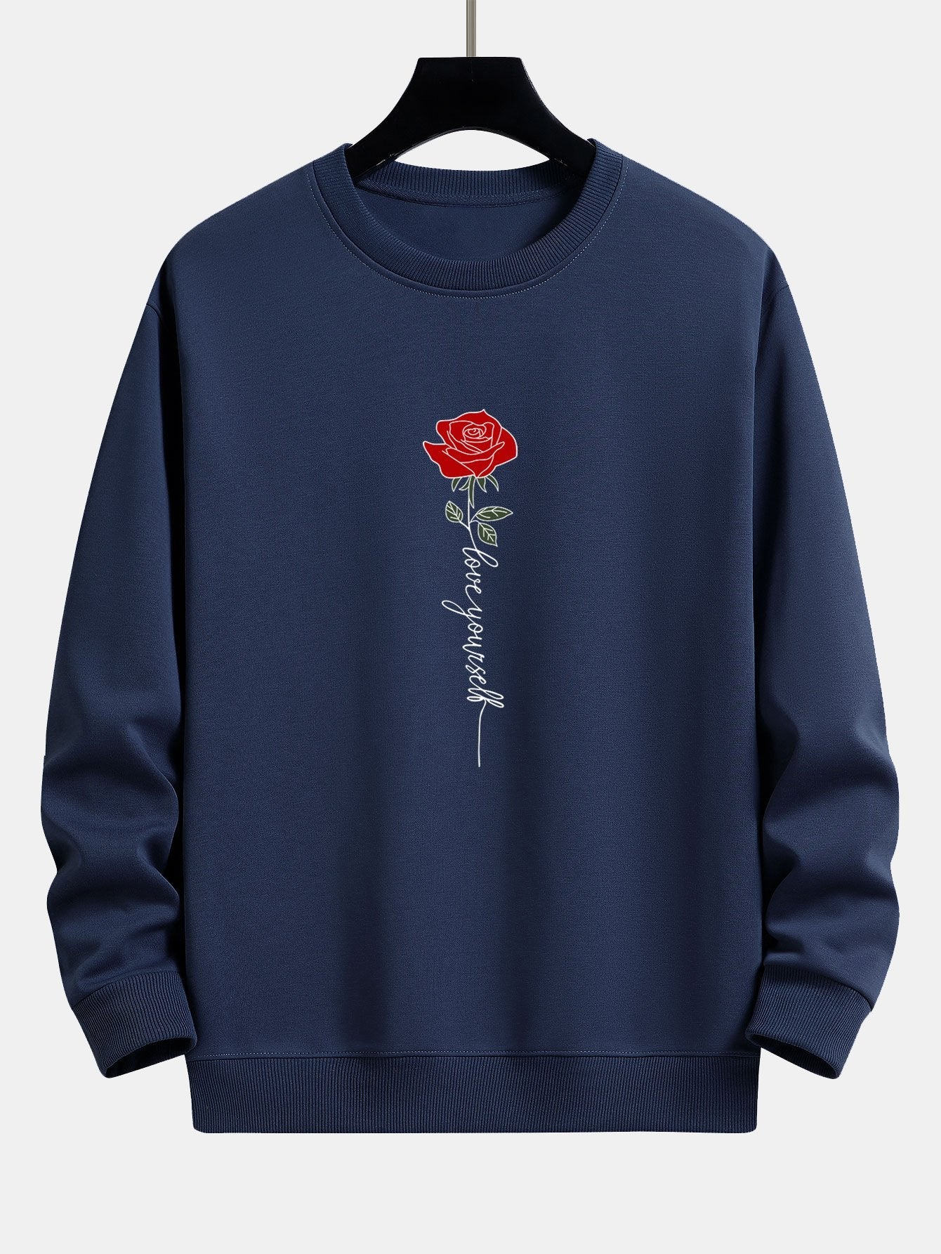 Rose Slogan Print Relax Fit Sweatshirt