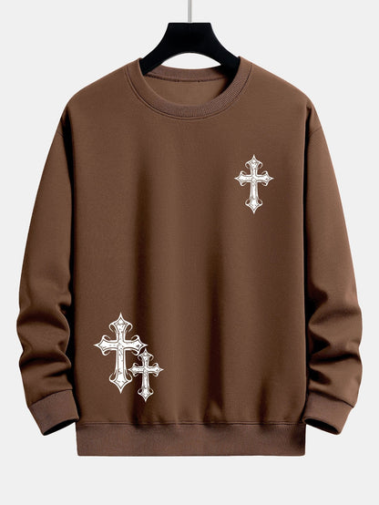 Cross Print Relax Fit Sweatshirt