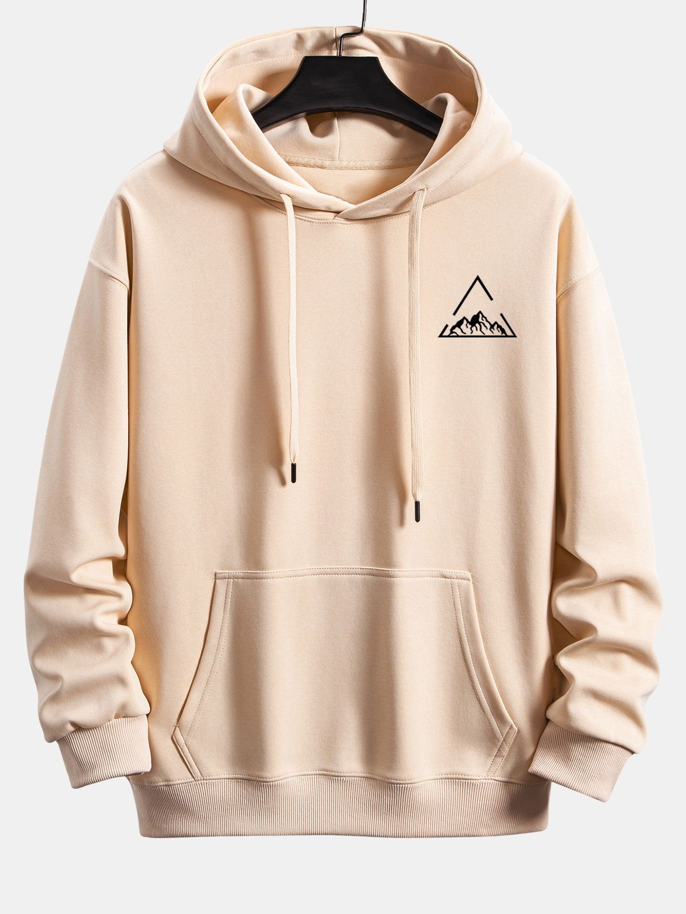 Triangle Mountain Print Relax Fit Hoodie