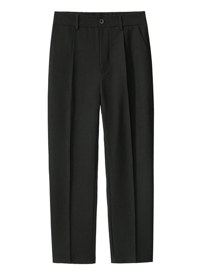 Relax Fit Elastic Waist Straight Leg Trousers