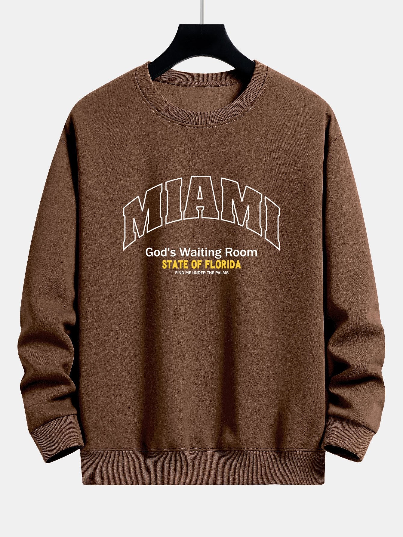 Miami Slogan Print Relax Fit Sweatshirt