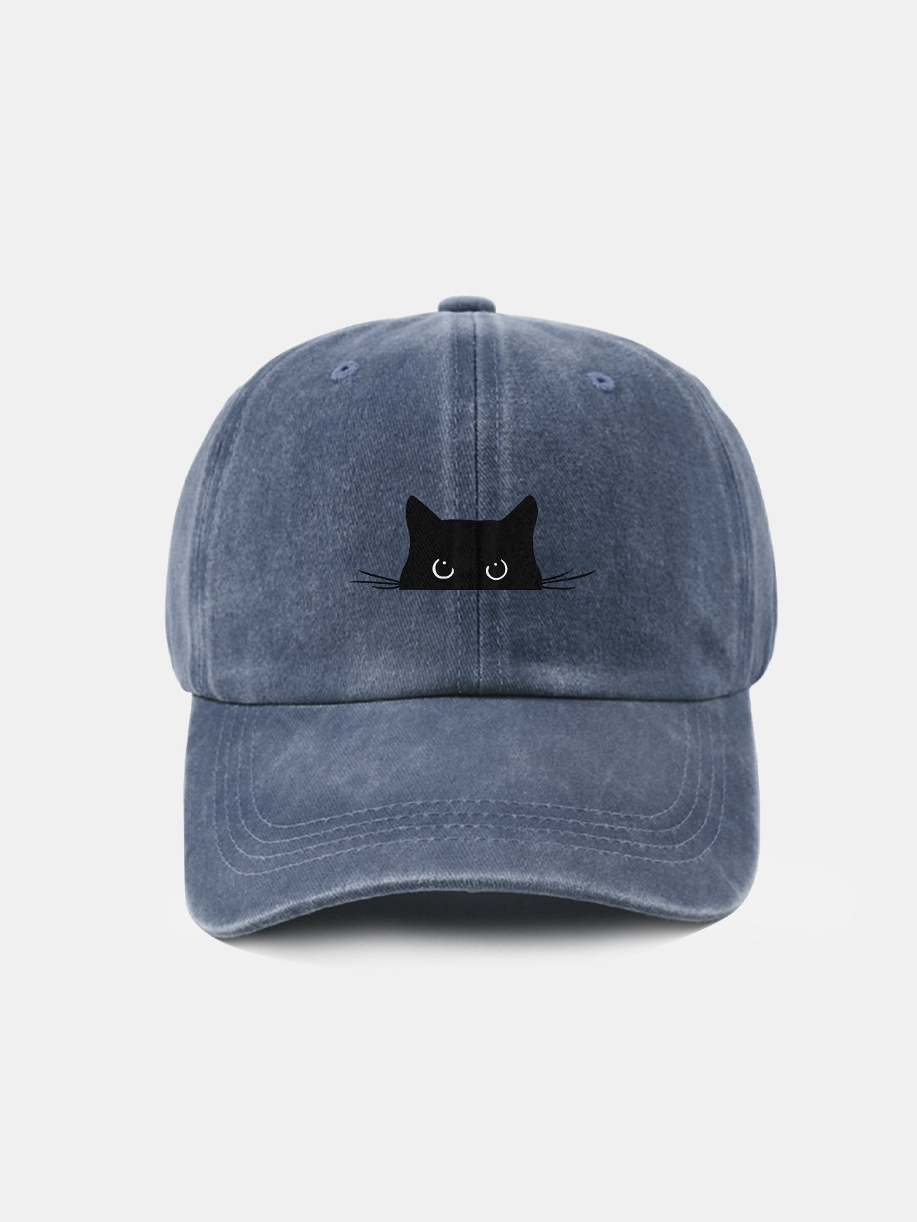 Cat Pattern Casual Washed Cotton Baseball Cap