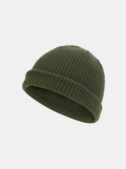 Solid Color Warm Knit Beanie Hat