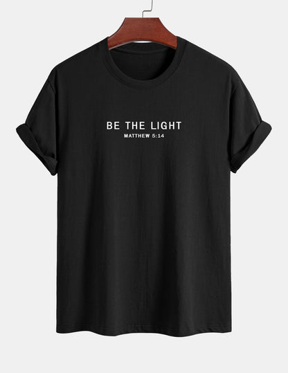 Regular Fit Be The Light Print Cotton T-Shirt