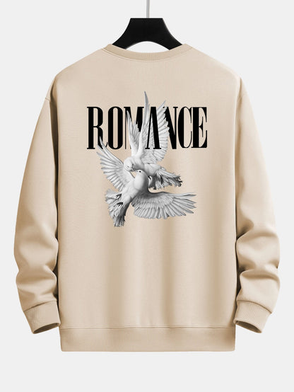 Romantic Doves Back Print Relax Fit Sweatshirt