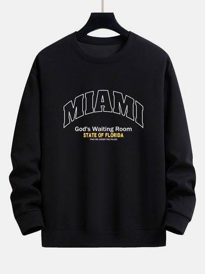 Miami Slogan Print Relax Fit Sweatshirt