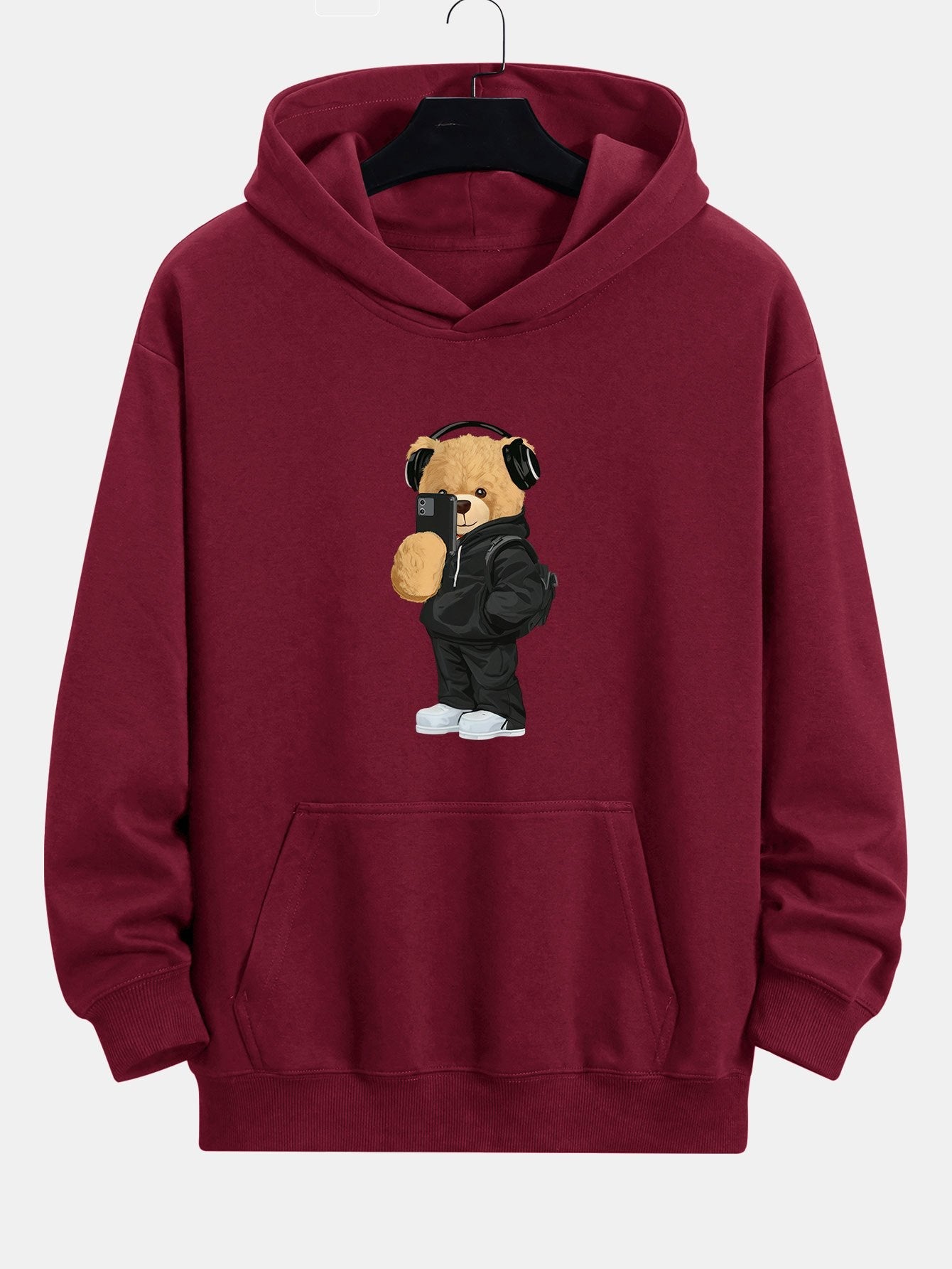 Fashion Bear Taking Photo Print Relax Fit Hoodie