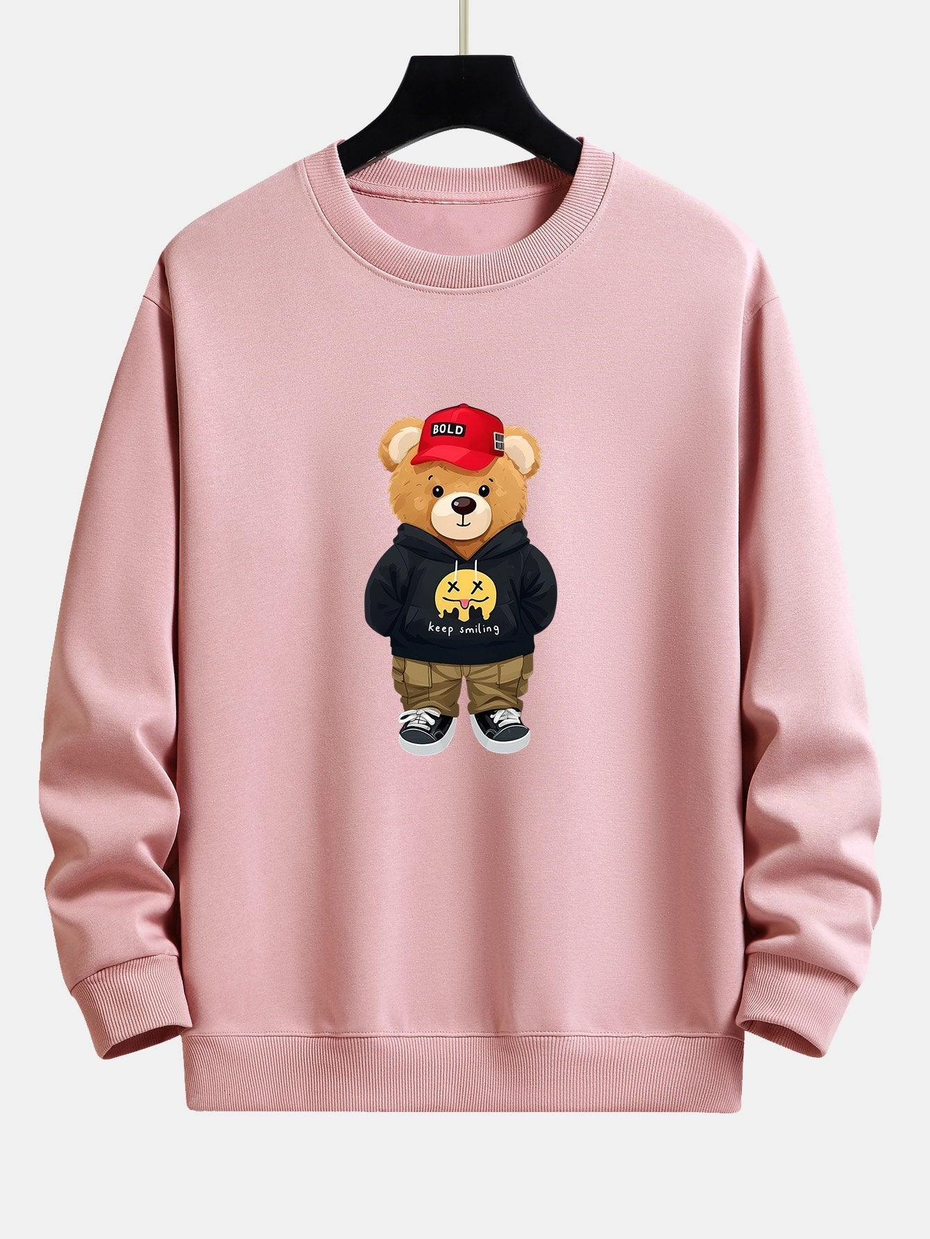 Streetwear  Bear Print Relax Fit Sweatshirt