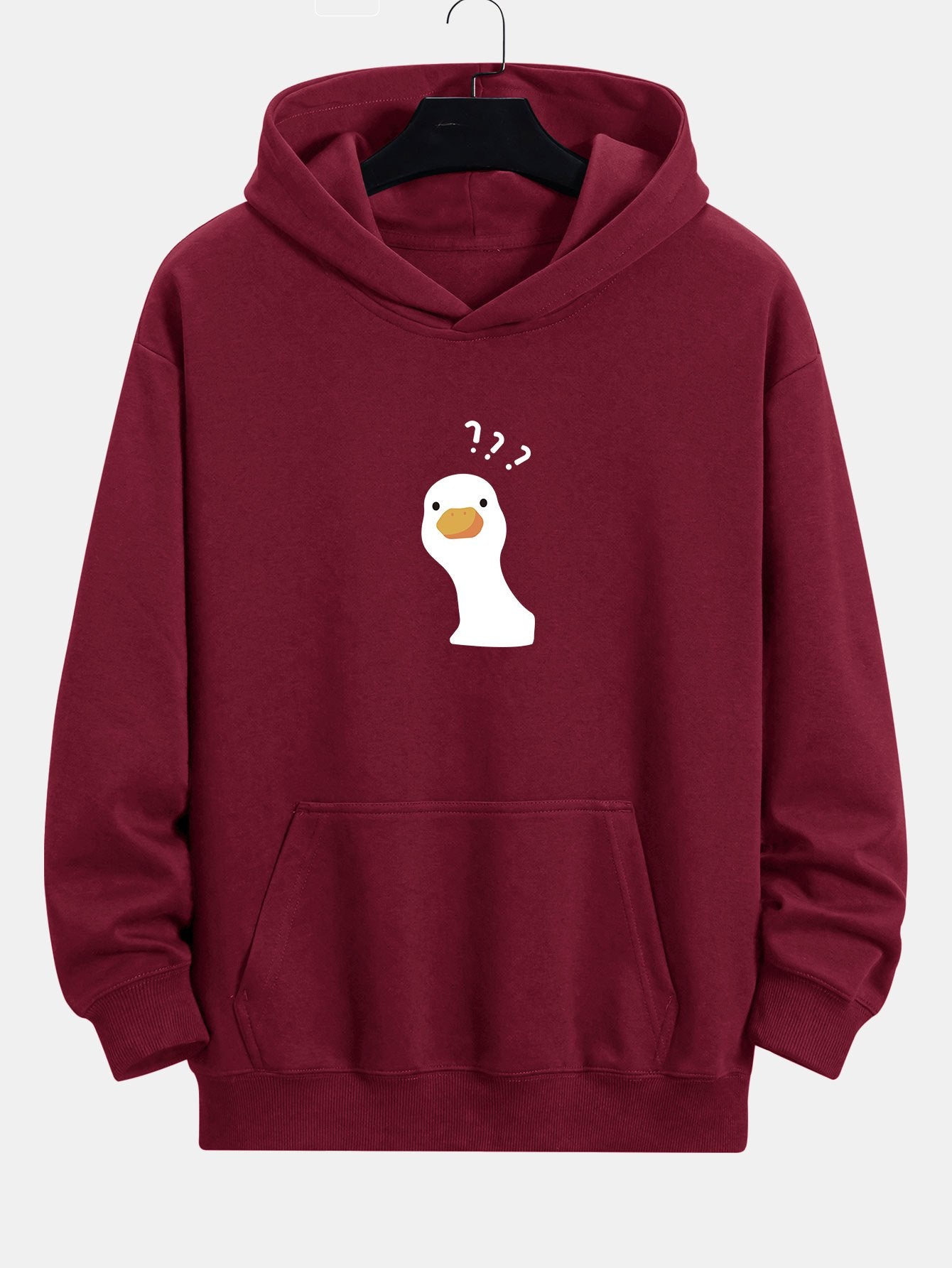 Question Mark Doubtful Duck Print Relax Fit Hoodie