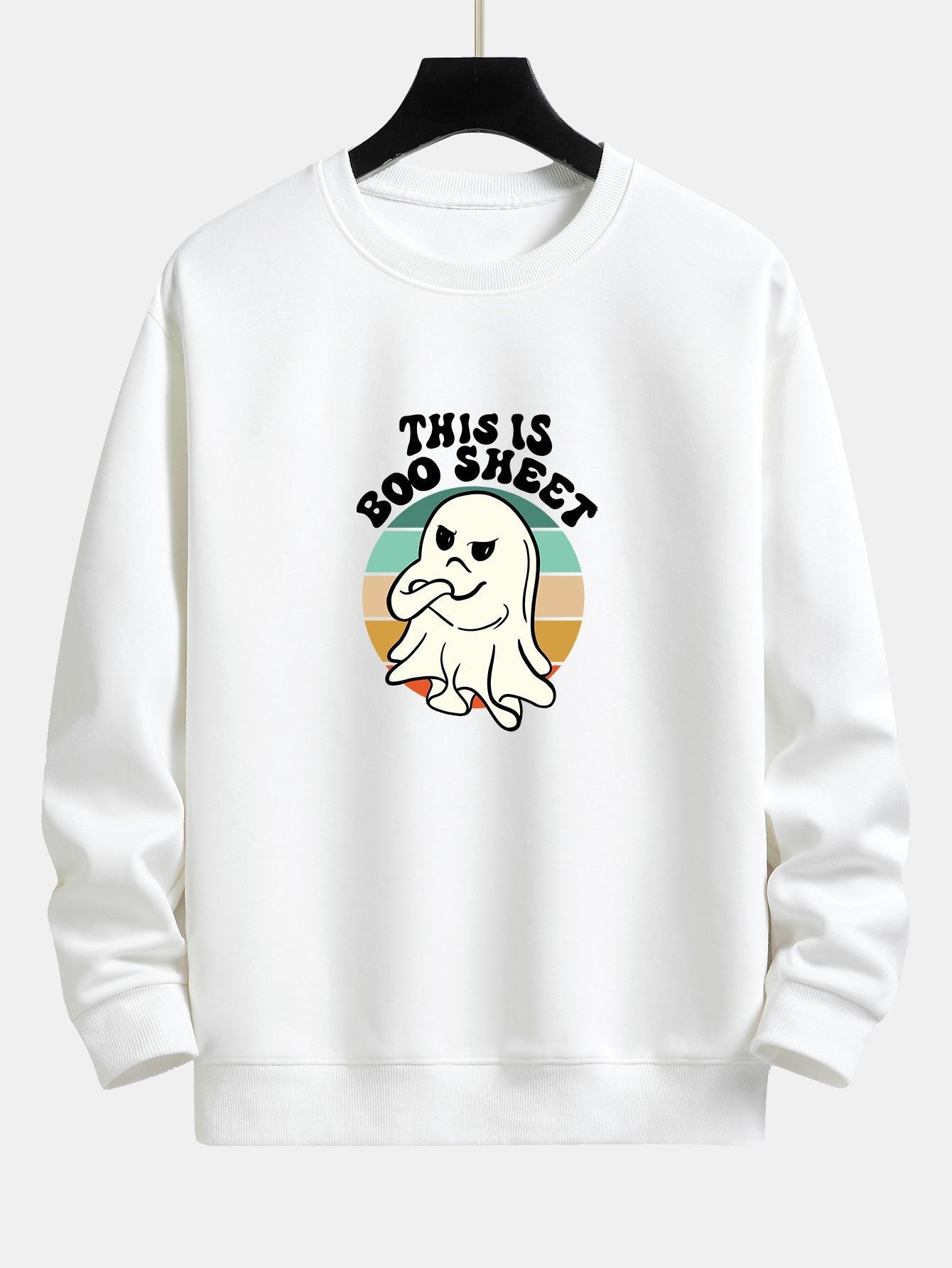 Ghost Slogan Print Relax Fit Sweatshirt