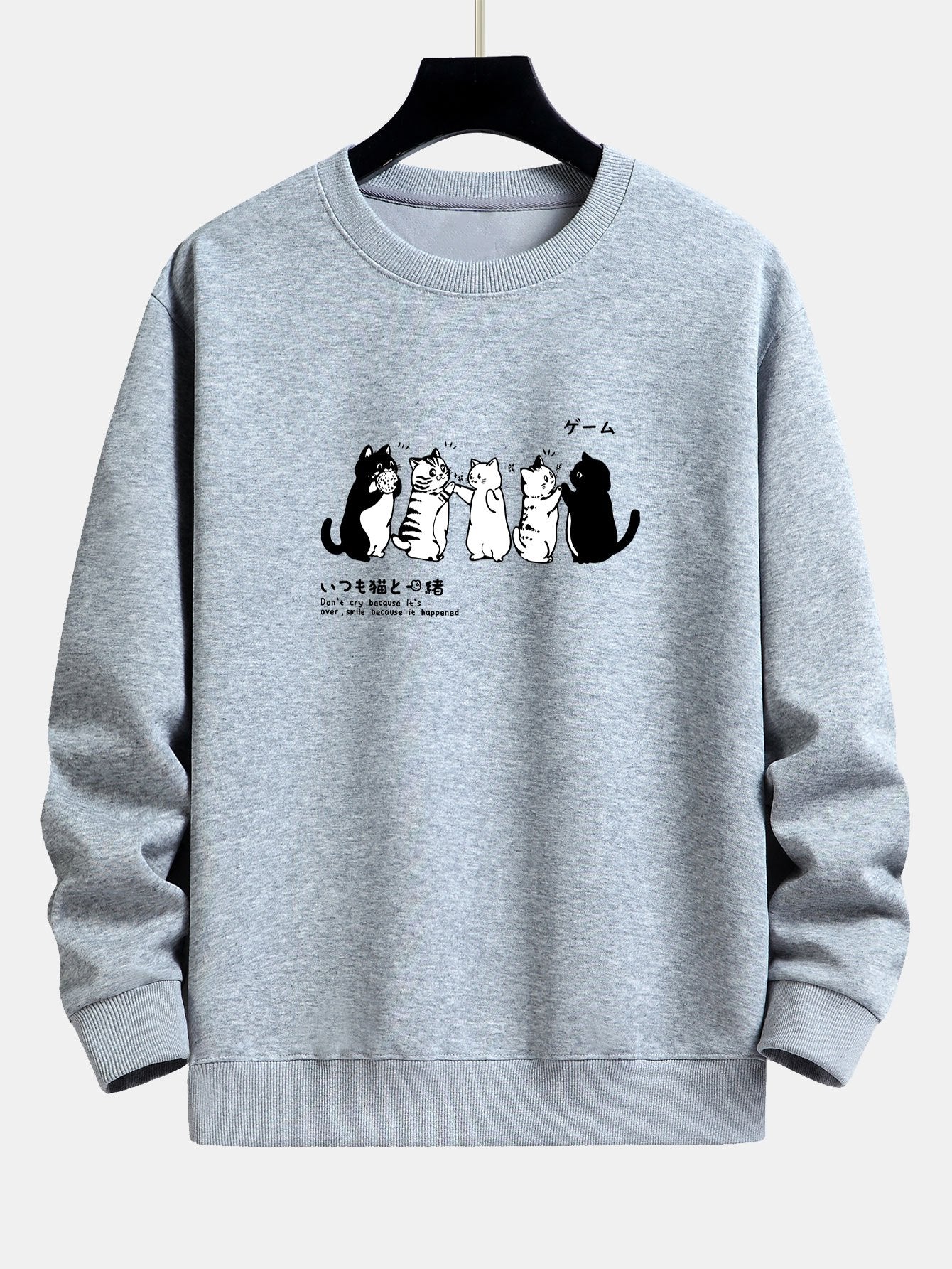 Cat Japanese Print Relax Fit Sweatshirt