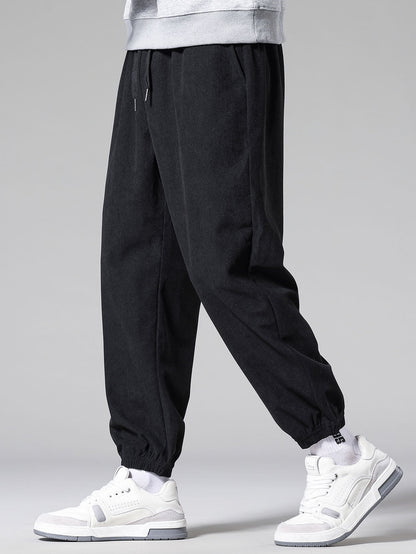 Corduroy Drawstring Jogging Pants