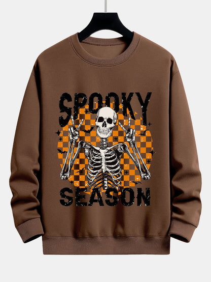 Spooky Season Skeleton Print Relax Fit Sweatshirt