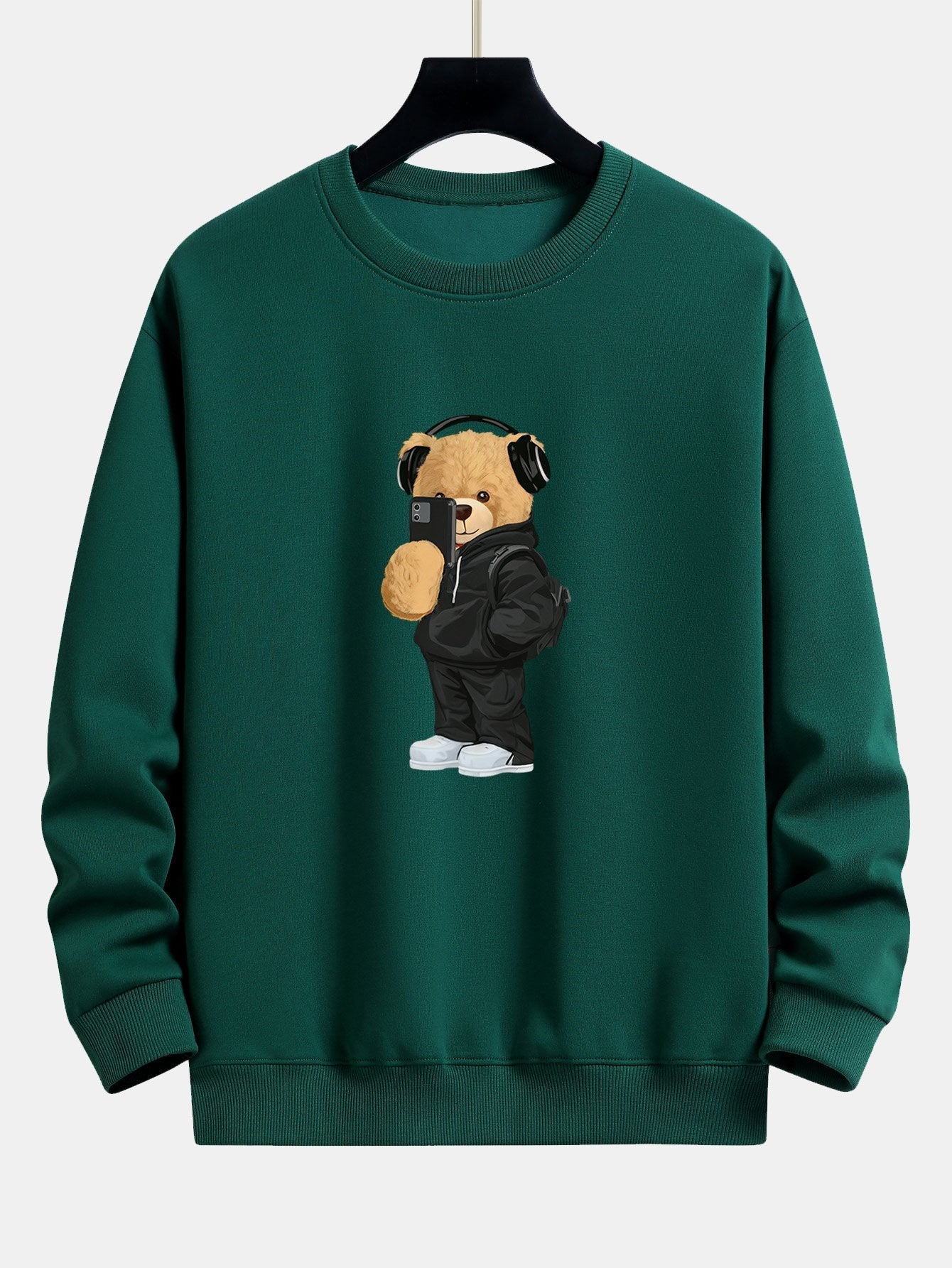 Fashion Bear Taking Photo Print Relax Fit Sweatshirt