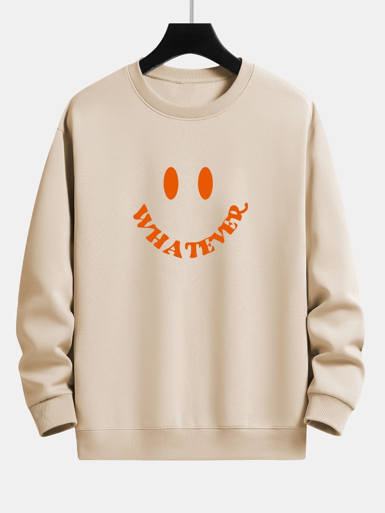 Smiley Face Slogan Print Relax Fit Sweatshirt