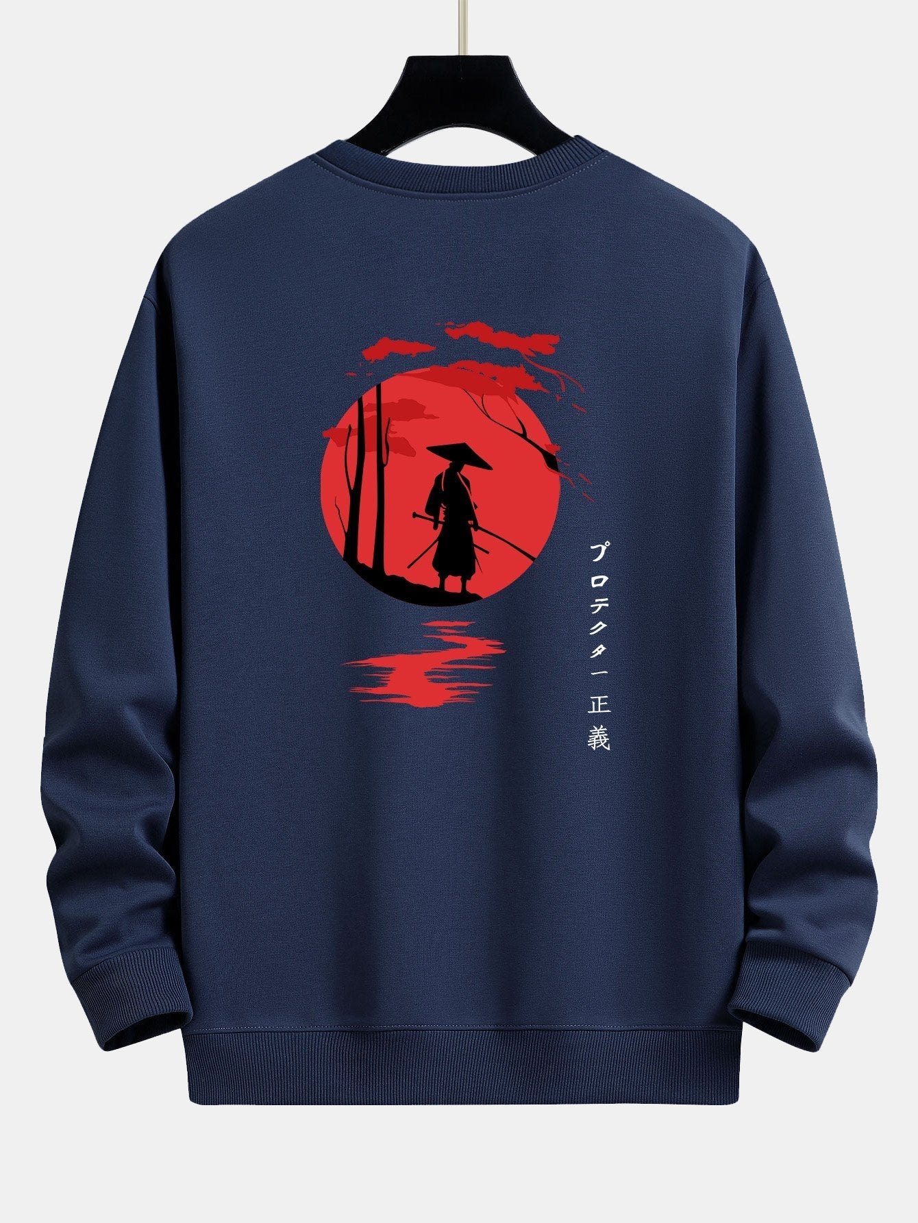 Samurai Back Print Relax Fit Sweatshirt