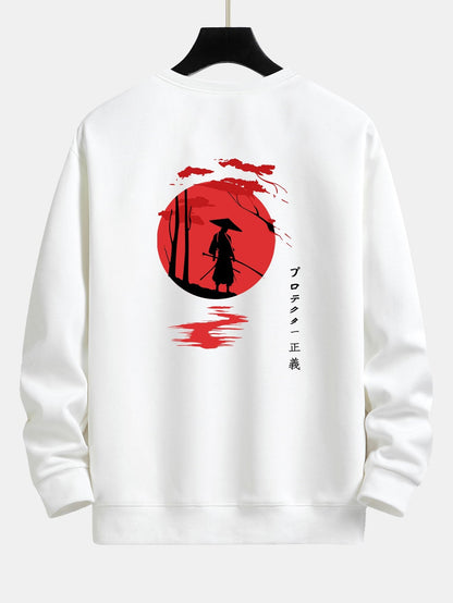 Samurai Back Print Relax Fit Sweatshirt