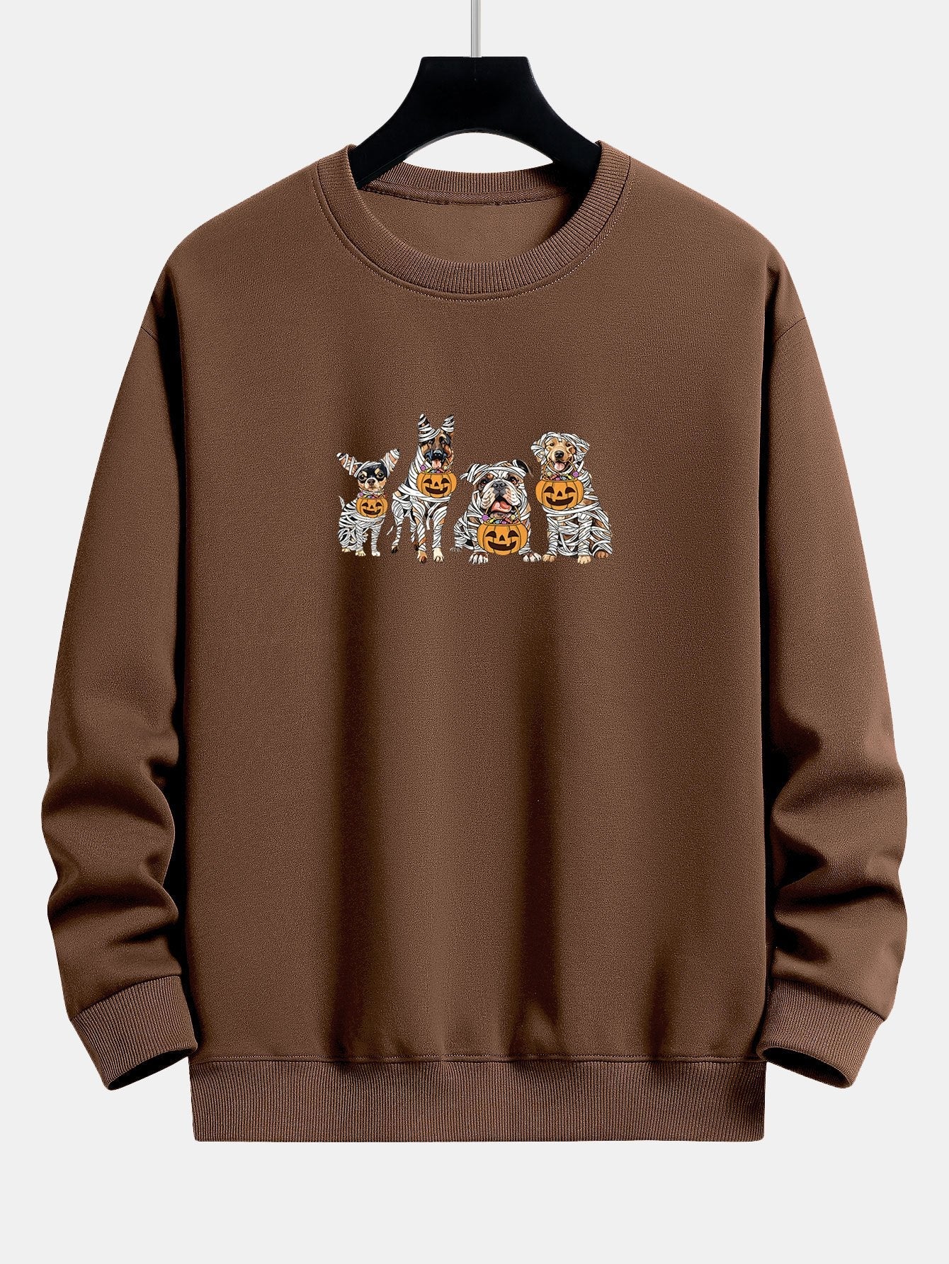 Halloween Bandage Mummy Dogs Print Relax Fit Sweatshirt