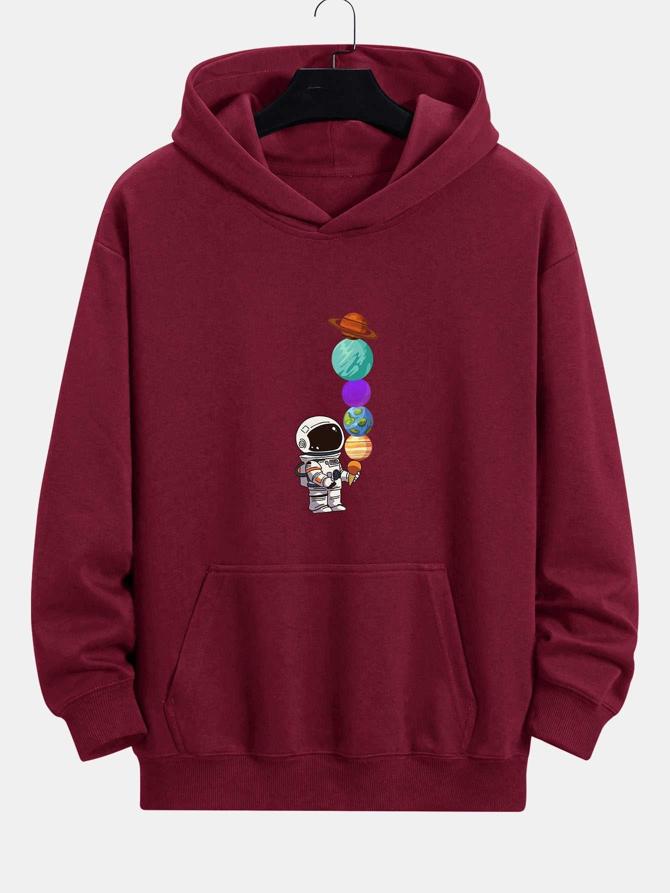 Planet Astronaut Print Relax Fit Hoodie