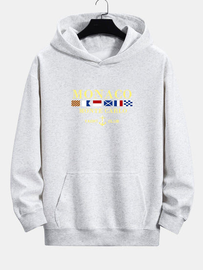 Monaco Slogan Print Relax Fit Hoodie