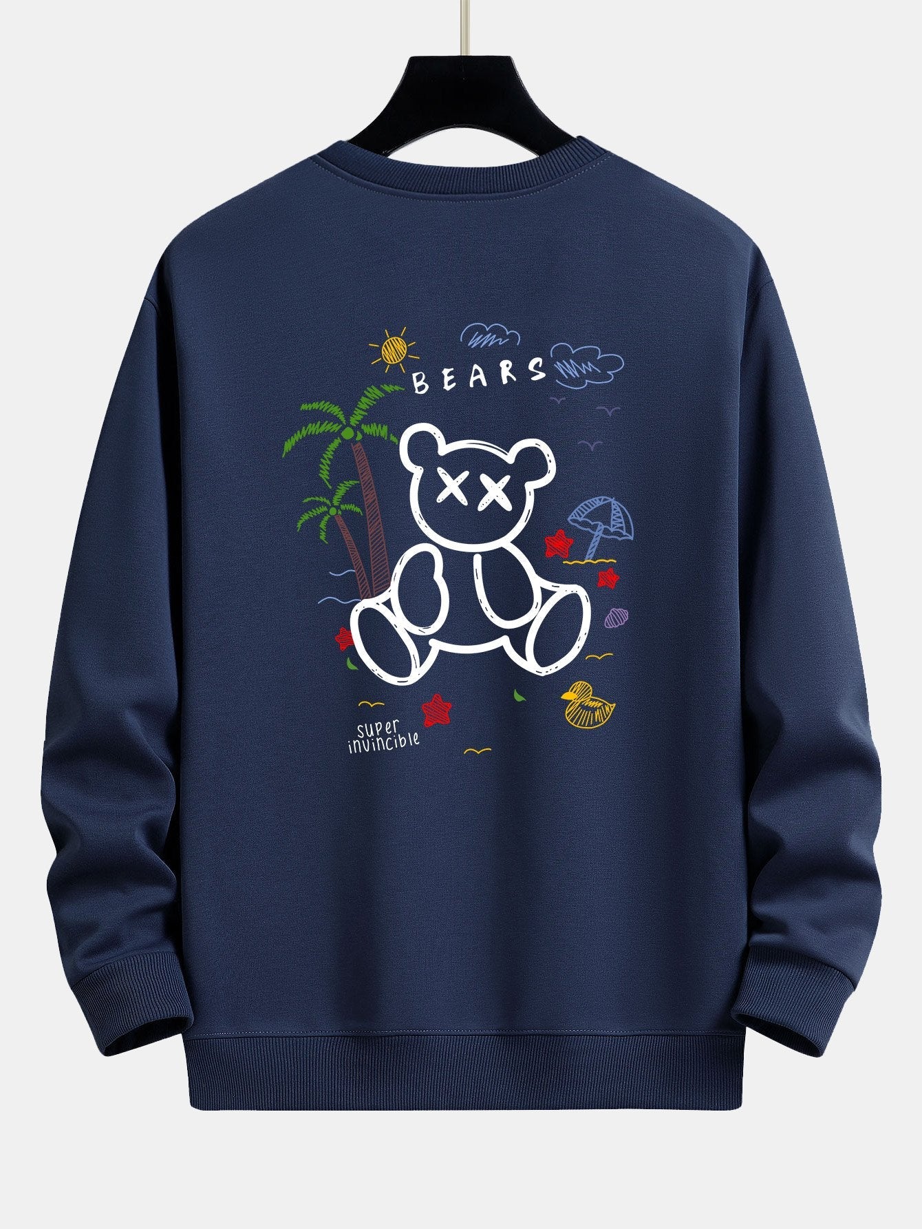 Bear On Vacation Print Relax Fit Sweatshirt