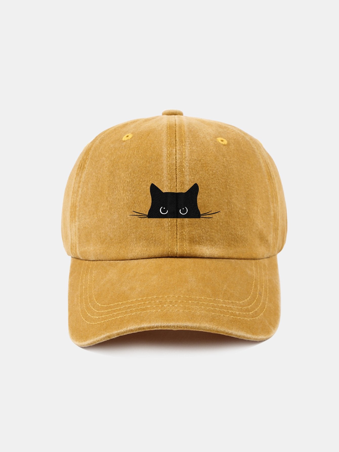 Cat Pattern Casual Washed Cotton Baseball Cap