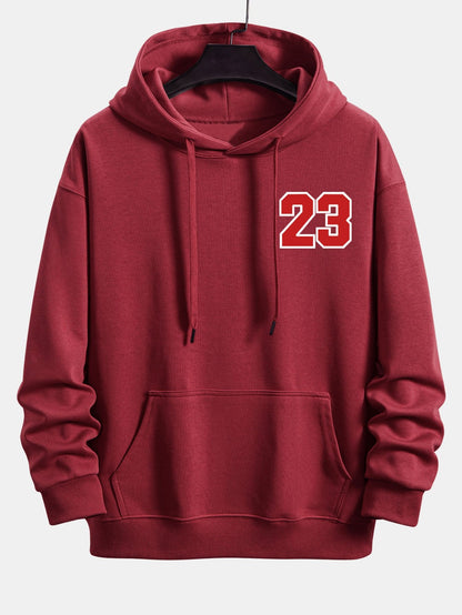 Number 23 Print Relax Fit Hoodie