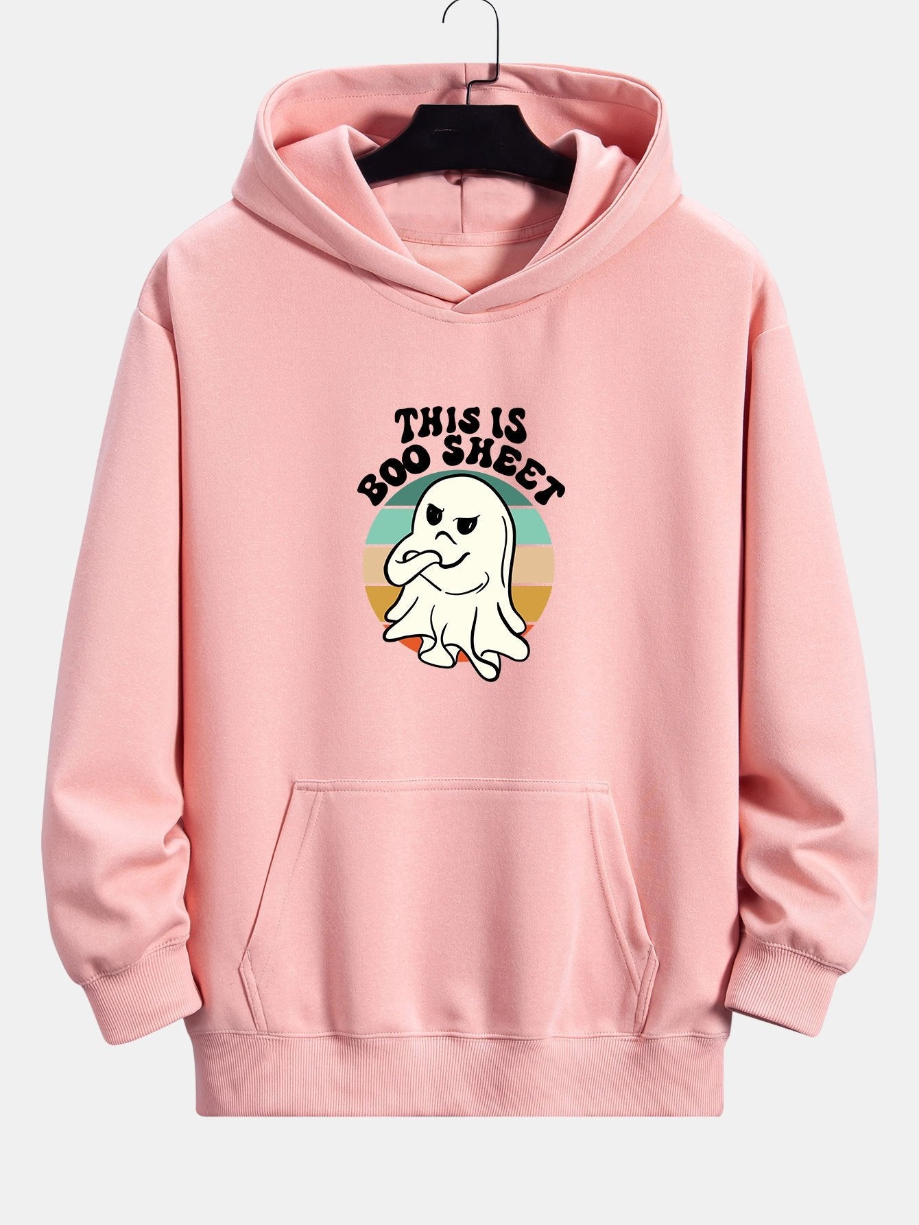 Ghost Slogan Print Relax Fit Hoodie