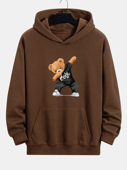 Cool Bear Print Relax Fit Hoodie