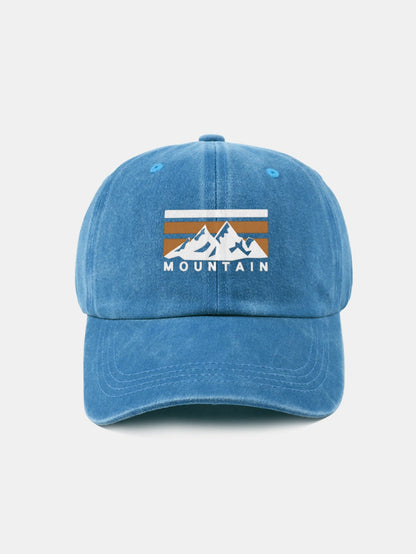 Mountains Pattern Classic Retro Washed Distressed Cotton Baseball Cap