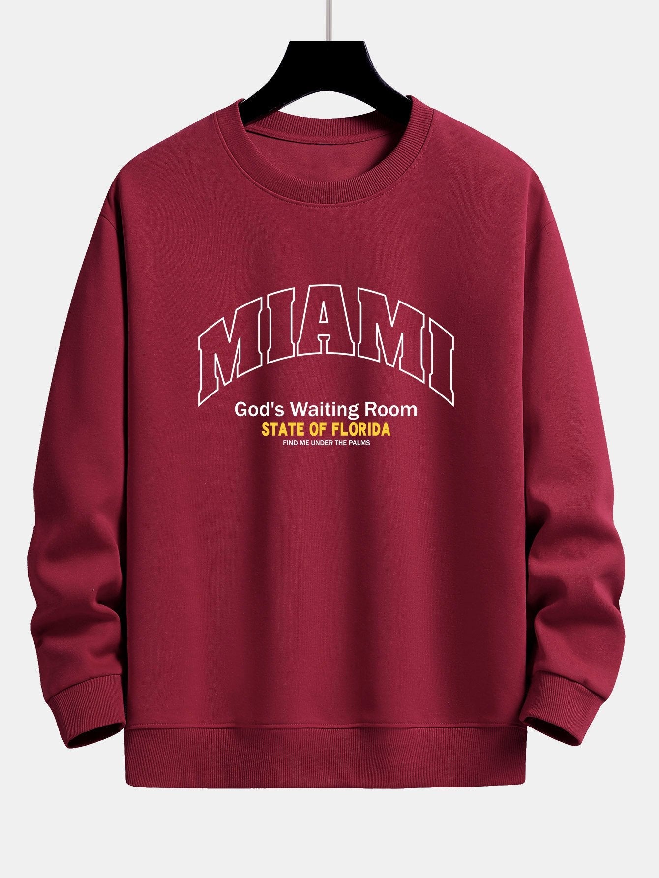 Miami Slogan Print Relax Fit Sweatshirt