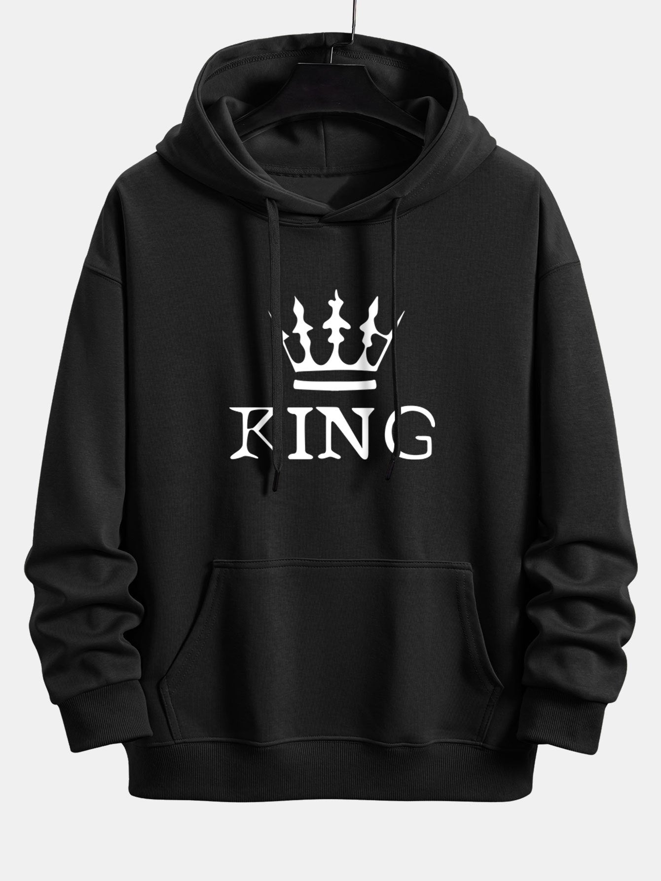 King Crown Print Relax Fit Hoodie