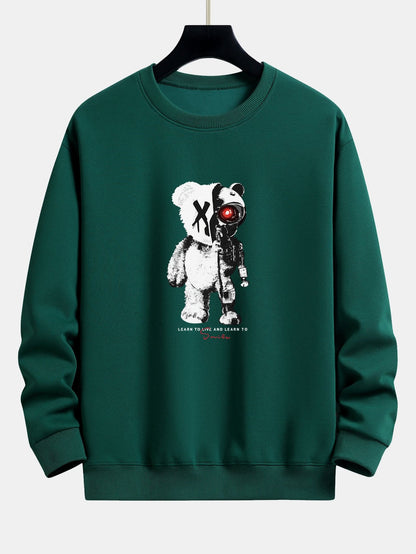 Robot Bear Print Relax Fit Sweatshirt