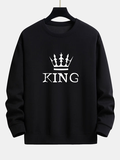 King Crown Print Relax Fit Sweatshirt