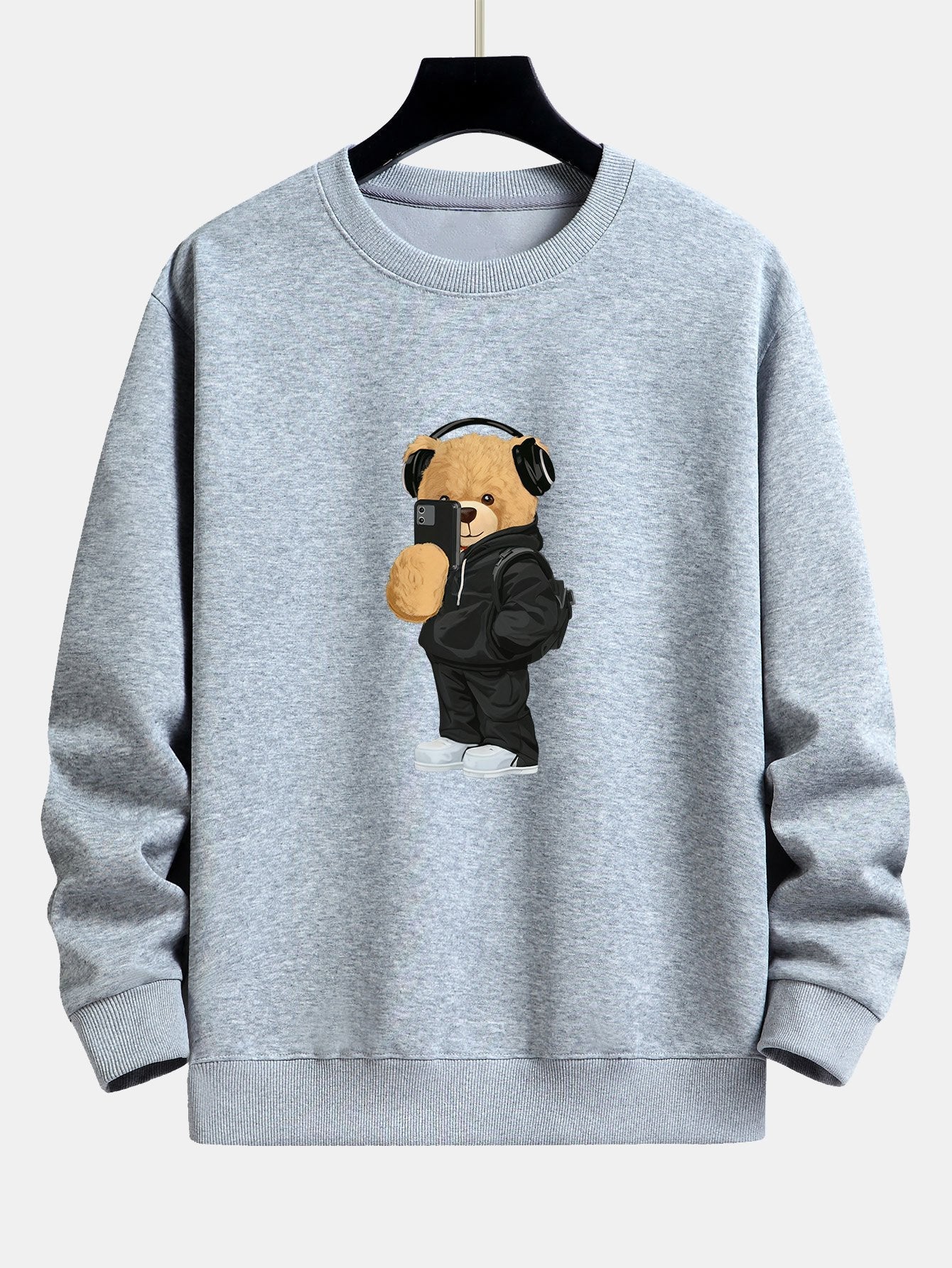 Fashion Bear Taking Photo Print Relax Fit Sweatshirt