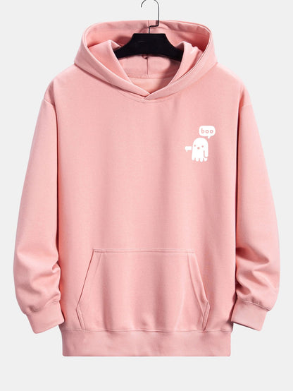 Boo Ghost Print Relax Fit Hoodie