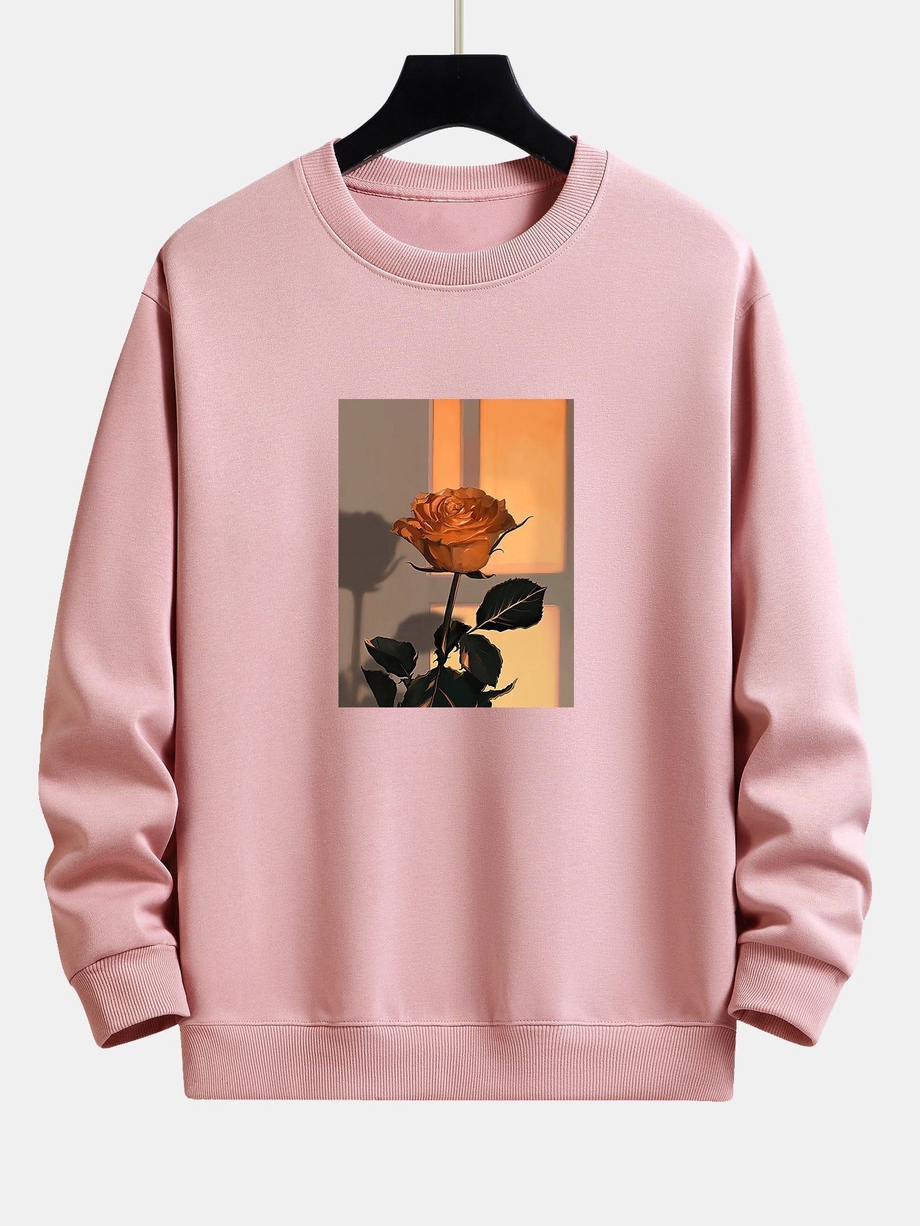 Sunset Rose Print Relax Fit Sweatshirt