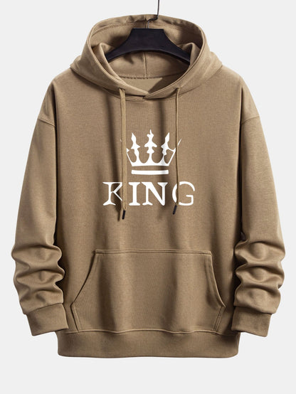 King Crown Print Relax Fit Hoodie