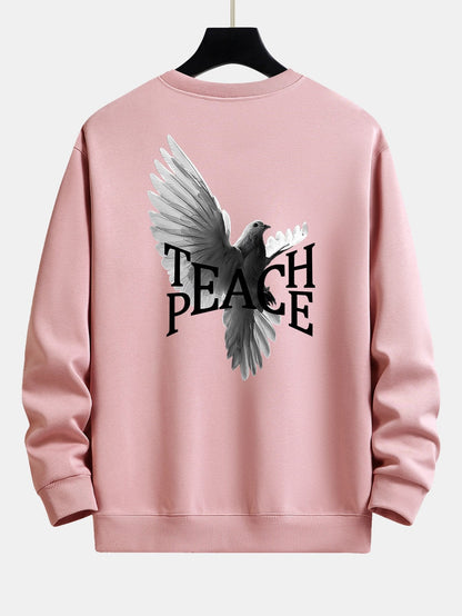 Peace Dove Back Print Relax Fit Sweatshirt