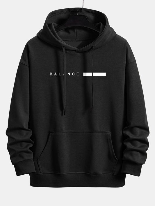 Balance Stripe Print Relax Fit Hoodie