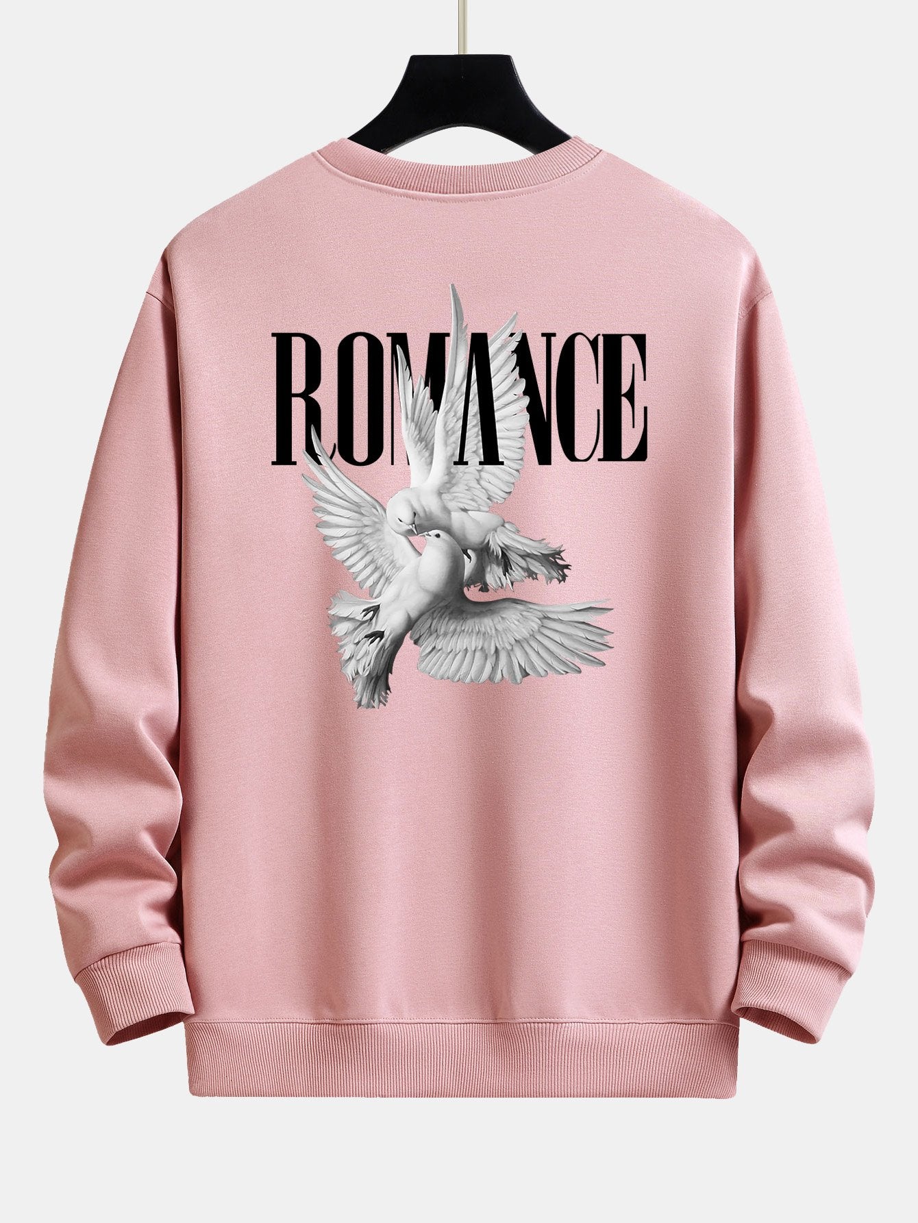 Romantic Doves Back Print Relax Fit Sweatshirt